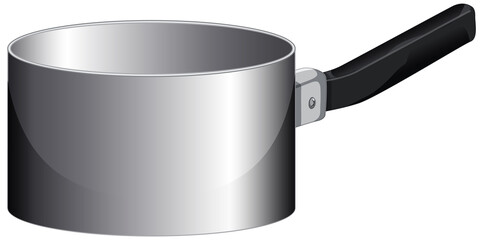 An empty saucepan with handle in cartoon style