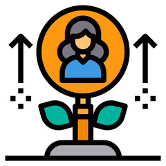 Growth filled outline icon