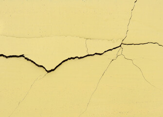 crack yellow concrete wall texture
