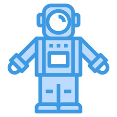 Astronaut blue outline icon