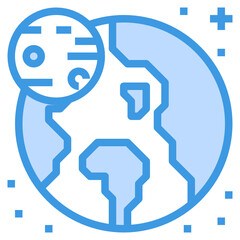 Fototapeta premium Earth blue outline icon