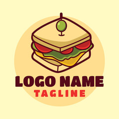 Sandwich logo template, Suitable for restaurant and cafe logo