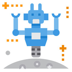 Space Robot flat icon