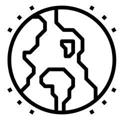 Planet Earth outline icon