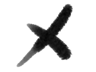 墨タッチの×の文字 Japanese style Brush character cross mark
