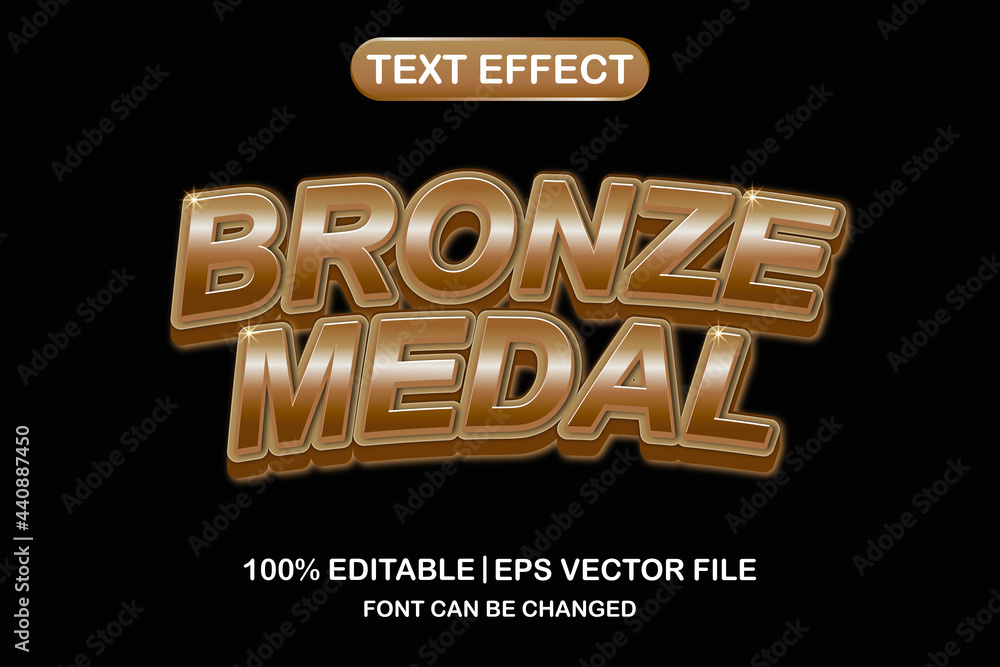 Wall mural bronze medal 3d editable text effectPrint