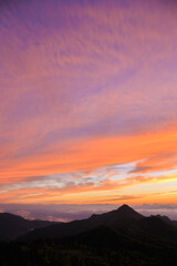 sunset over the mountains