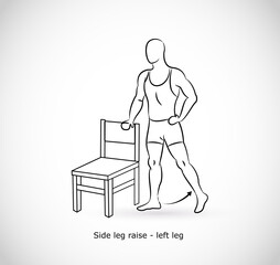 Type of exercise - illustration vector - side leg raise