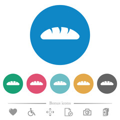 Bread flat round icons