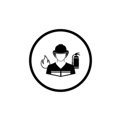 Fire station icon, FIRE DEPARTMENT ICON, fire services icon in circle