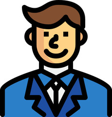 businessman color outline icon