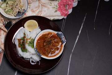 Rice Vermicelli With Northern Thai Pork Curry(Khanom Jeen Nam Ngiao)