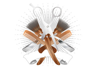 Rasier und Haarschneide Utensilien für Barber Shop