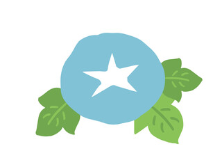 かわいい夏の朝顔／手書きイラスト