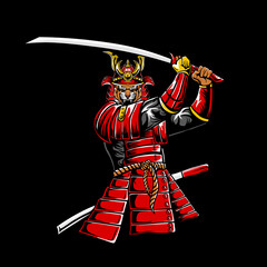 japanese samurai armor vector illustration