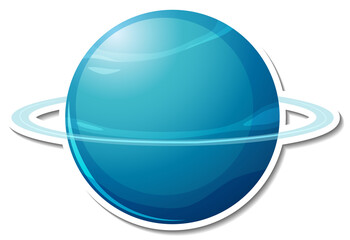 Sticker template with Uranus planet isolated