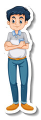 A sticker template with a man in standing pose