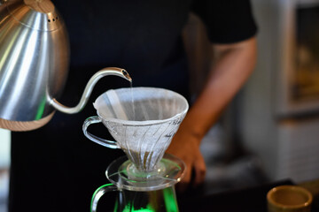 drip coffee, Barista making drips coffee