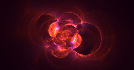 3D rendering abstract multicolor fractal light background