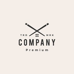 chopstick house hipster vintage logo vector icon illustration
