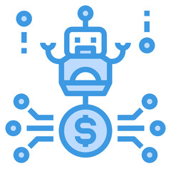 Obraz premium Artificial Intelligence blue outline icon