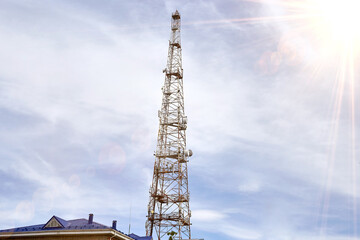 Urban Metal Cellular Antenna, a tower for transmitting Television and Cellular signals