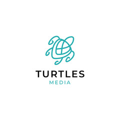turtle media logo vector icon illustration modern style for your business