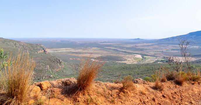 Lookout from the Gifberg Pass into the valley close to VanRhynsdorp in the Western Cape of South Africa