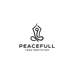 yoga meditation logo vector icon illustration modern style for your business