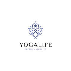 yoga meditation logo vector icon illustration modern style for your business