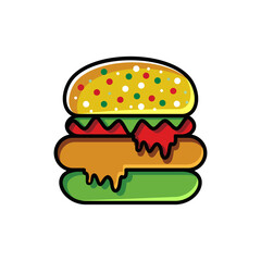 Vector Logo Design Cartoon Burger