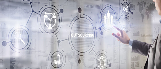 Outsourcing Business Human Resources Internet Finance Technology Concept