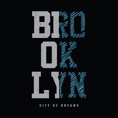 Vector graphic illustration of letters, Brooklyn, perfect for designing t-shirts, hoodies, etc.