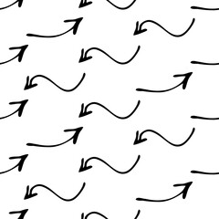 Fototapeta premium Seamless pattern with doodle arrows