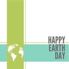 Happy earth day illustration design on white background