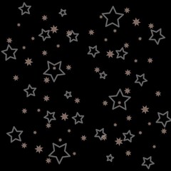 Gray star decoration on black background