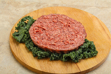 Raw beef burger cutlet for burger