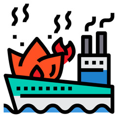 Fototapeta premium Fire filled outline icon