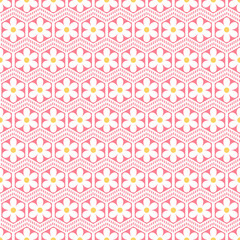 Lace imitation Seamless Pattern With Geometric Flower. Stylish Fashion Design in pink Background For Invitation Card and fashion textile. Vector EPS 10