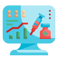 computer research flat icon