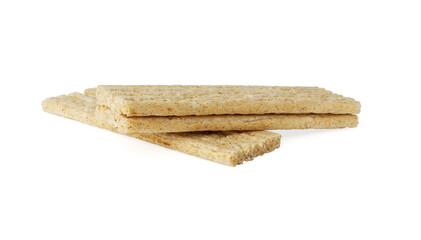 crispbread isolated on white. wholemeal diet crackers