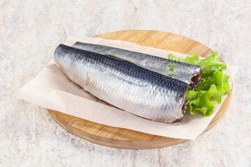 Herring fillet with skin for cooking
