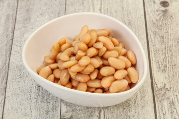 White beans kidney in the bowl