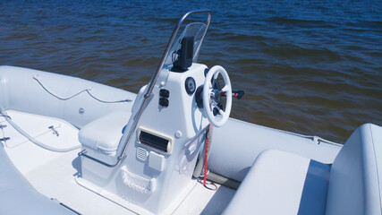 Motorboat steering wheel and other equipment