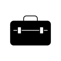 repair toolbox icon in solid black flat shape glyph icon, isolated on white background