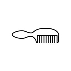 Beauty comb hair salon icon in flat black line style, isolated on white background 