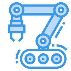 Robotics Arm blue outline icon