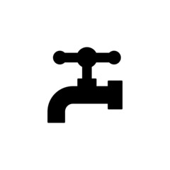 drop tap, water icon in solid black flat shape glyph icon, isolated on white background 
