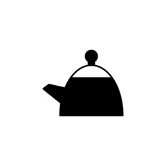 Fototapeta na wymiar kettle, tea pot icon in solid black flat shape glyph icon, isolated on white background 