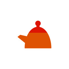 kettle, tea pot icon in color icon, isolated on white background 